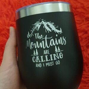 Black Insulated Tumbler with Mountain Design